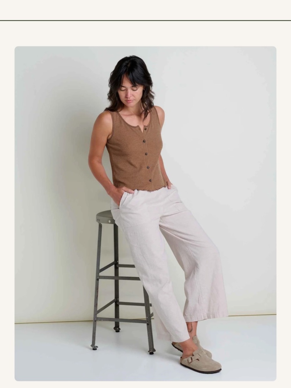 Women’s Toad&Co Lightweight Cream/oatmeal Taj hemp wide leg pants